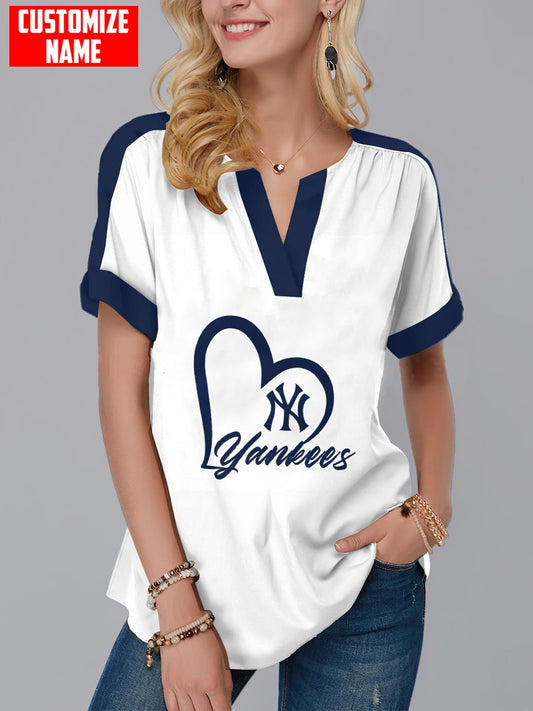 Houston Texans Personalized Fashion Short Sleeve V-Neck Shirt AZSSV205