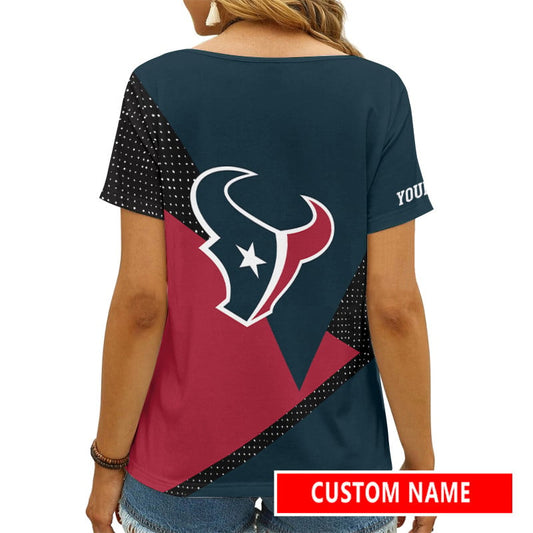 Houston Texans Personalized V-neck Women T-shirt AGCWTS601