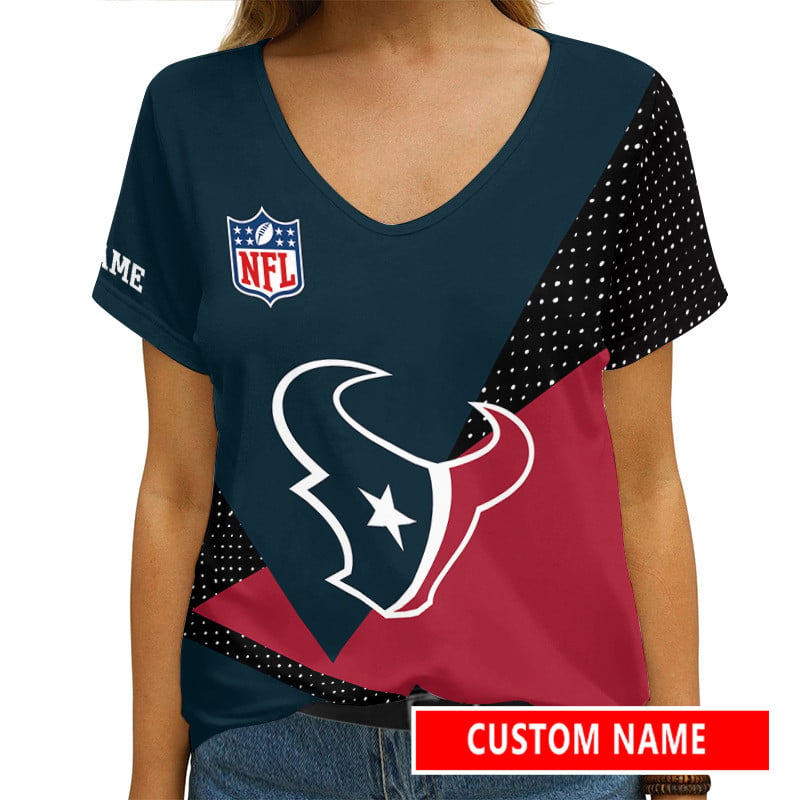 Houston Texans Personalized V-neck Women T-shirt AGCWTS601