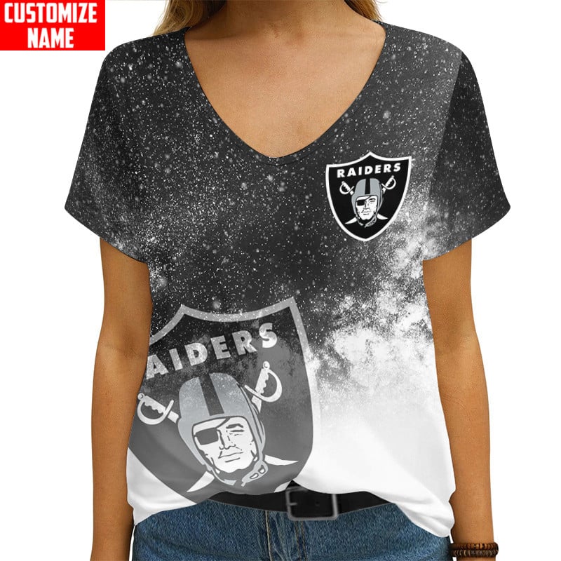 Las Vegas Raiders Personalized V-neck Women T-shirt AGCWTS608