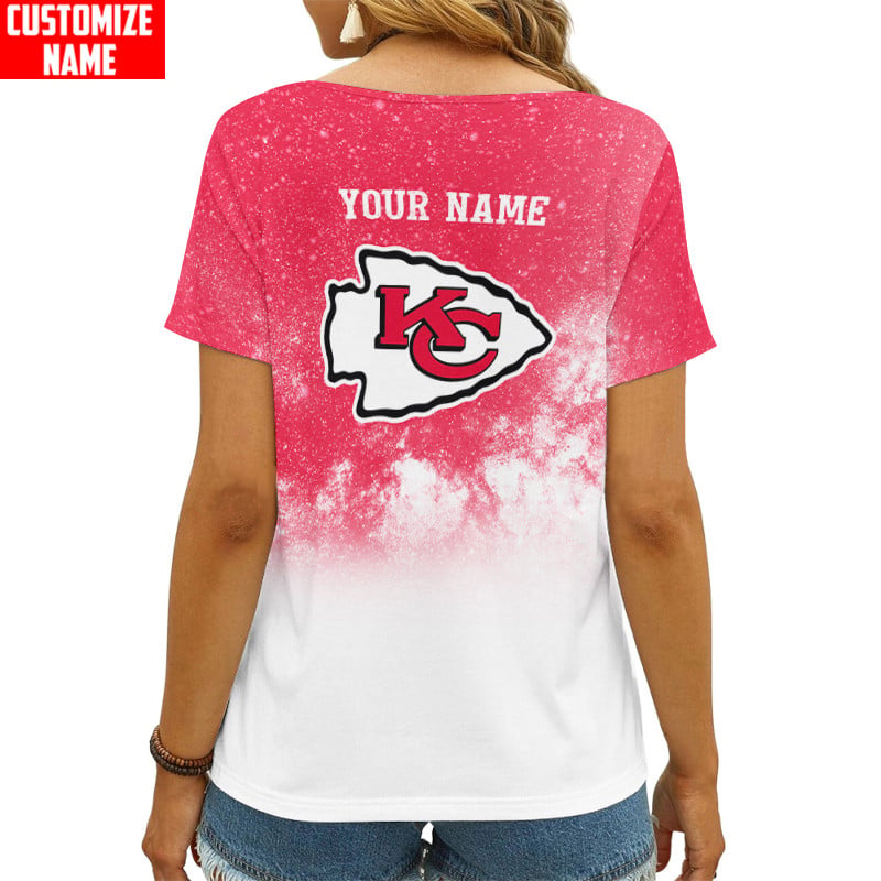 Kansas City Chiefs Personalized V-neck Women T-shirt AGCWTS605