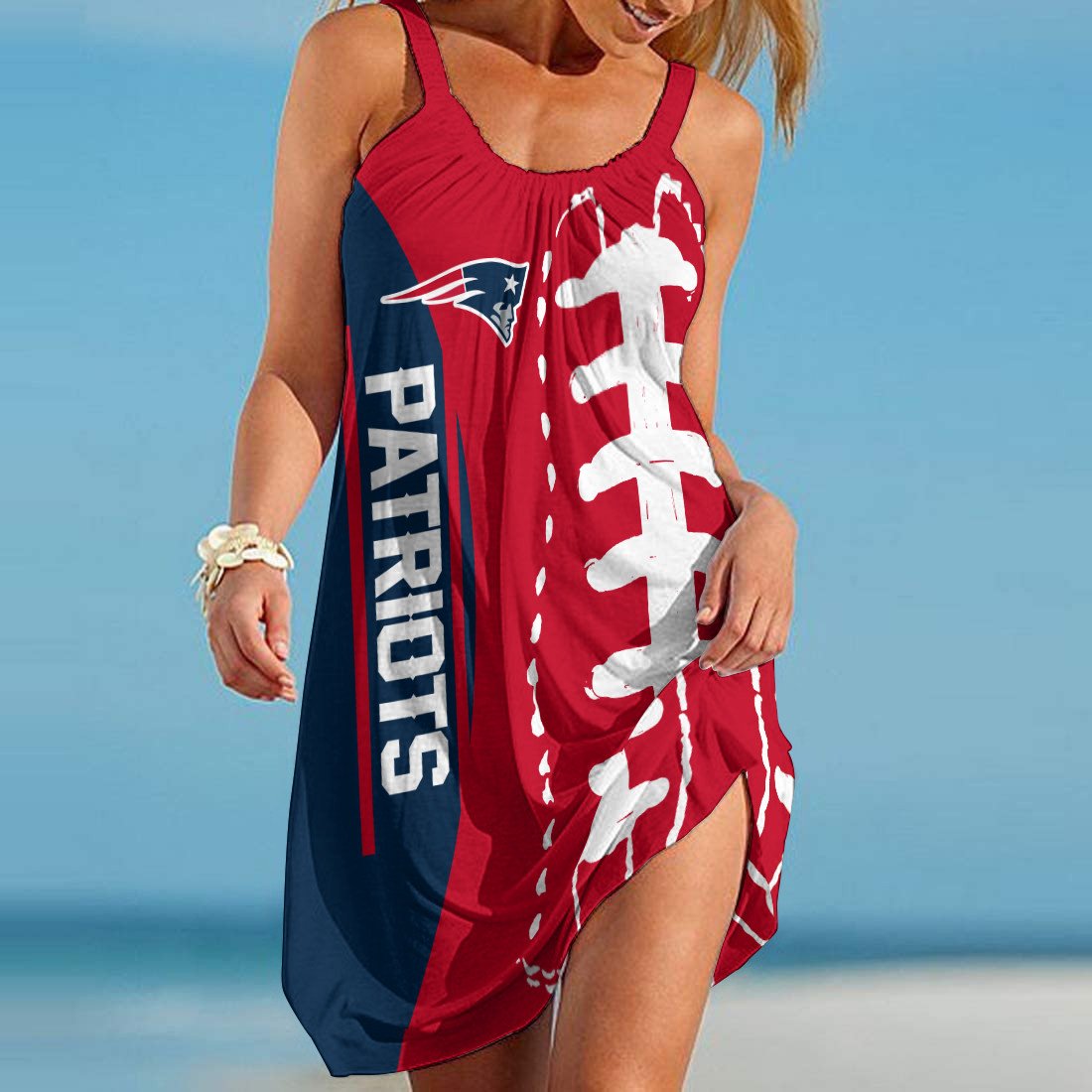 New England Patriots Beach Dress BGSLLBD632