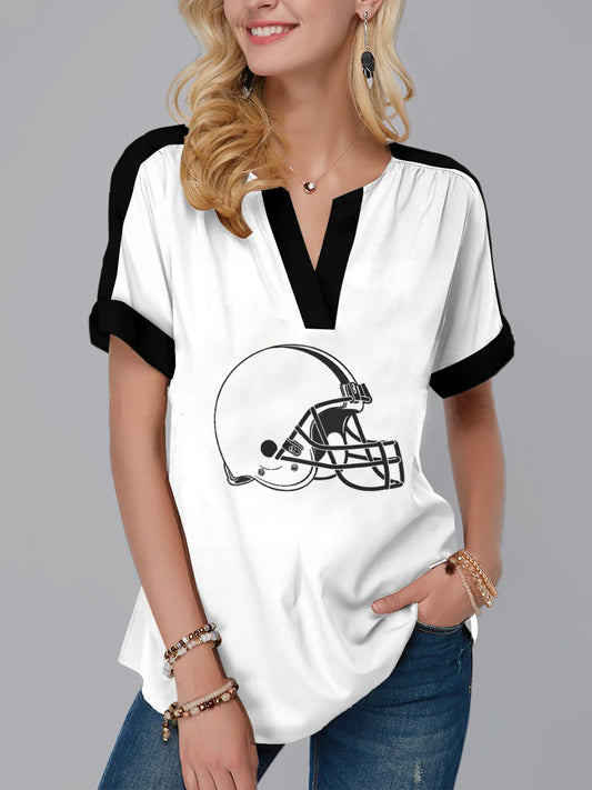 Cleveland Browns Fashion Short Sleeve V-Neck Shirt AZSSV190
