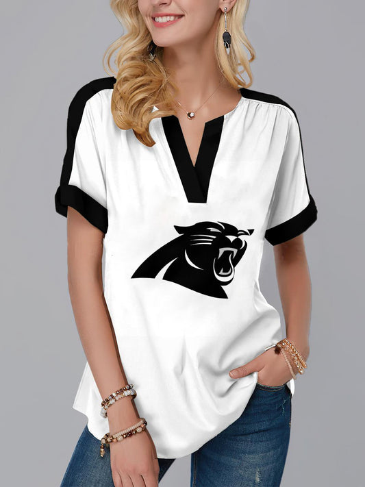 Carolina Panthers Fashion Short Sleeve V-Neck Shirt AZSSV194