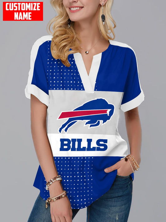 Buffalo Bills Personalized Fashion Short Sleeve V-Neck Shirt AZSSV227