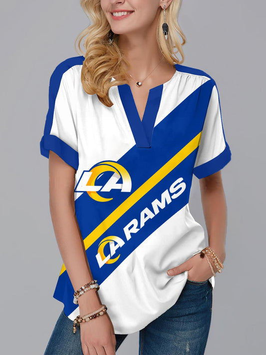 Los Angeles Rams Fashion Short Sleeve V-Neck Shirt AZSSV218