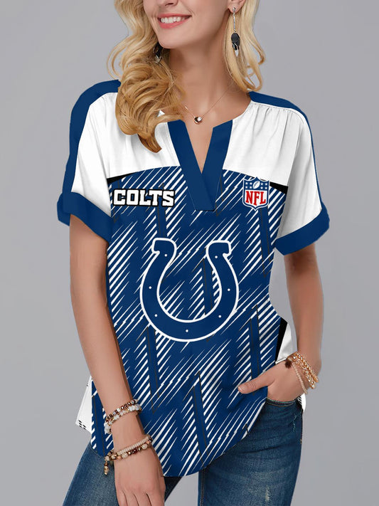 Indianapolis Colts Fashion Short Sleeve V-Neck Shirt AZSSV237