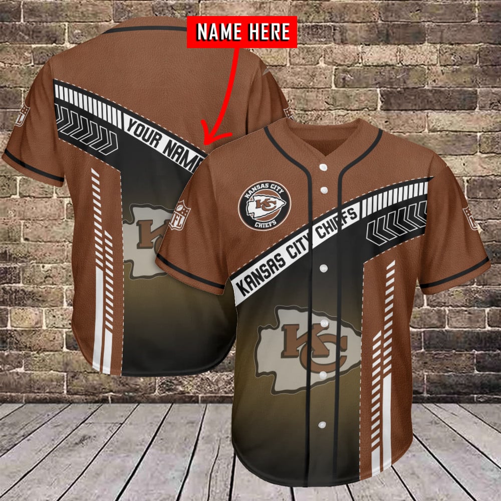 Kansas City Chiefs Personalized Baseball Jersey AZCBJS335