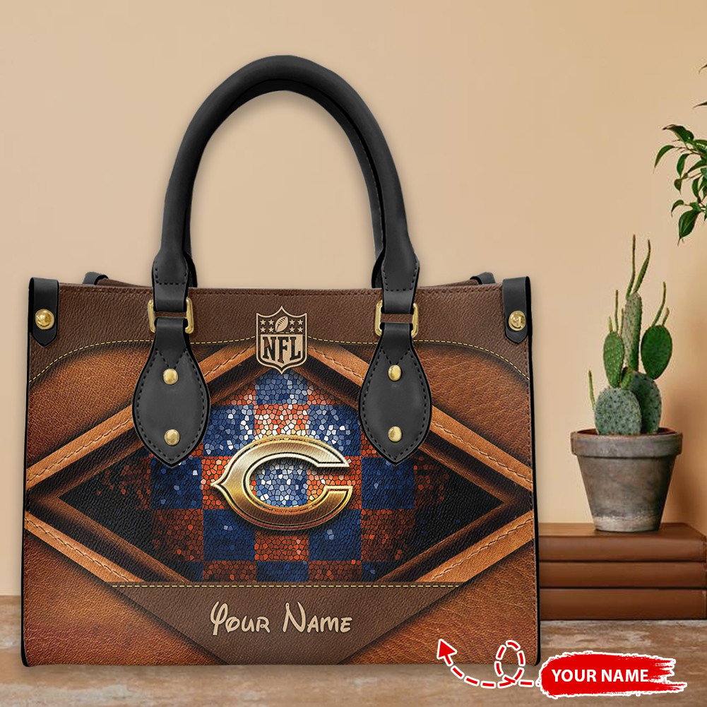 Chicago Bears Personalized Leather Hand Bag BBLTHB864