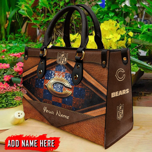 Chicago Bears Personalized Leather Hand Bag BBLTHB864