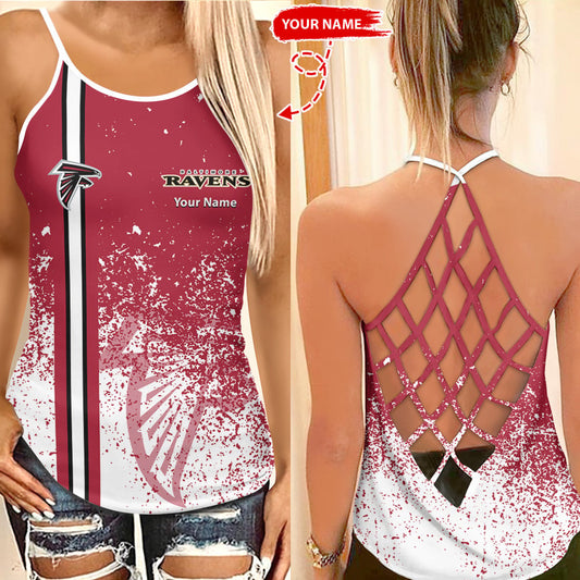 Atlanta Falcons Personalized Criss Cross Tank Top BGCCTANK171