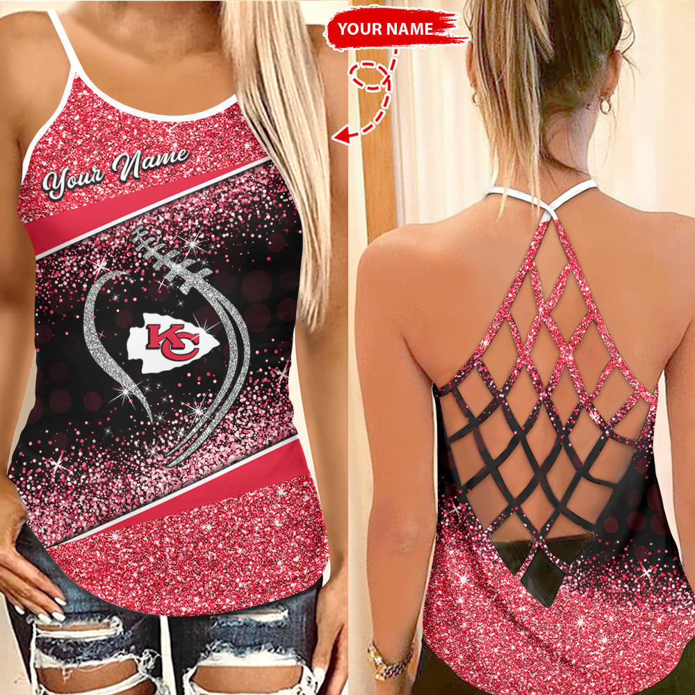 Kansas City Chiefs Personalized Criss Cross Tank Top BGCCTANK168