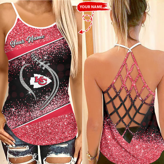 Kansas City Chiefs Personalized Criss Cross Tank Top BGCCTANK168