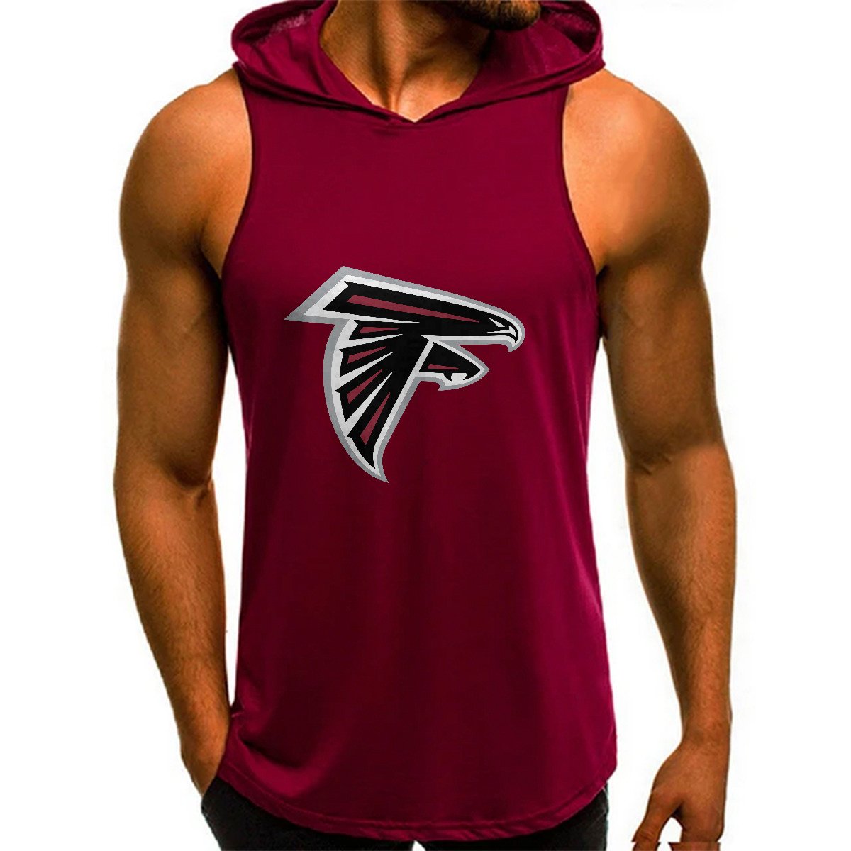 Atlanta Falcons Man Gym-Sport Hoodie Vest BGMGSH012