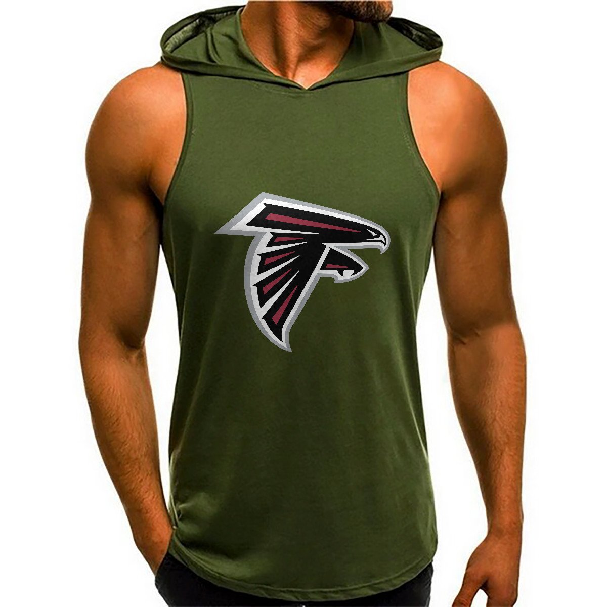 Atlanta Falcons Man Gym-Sport Hoodie Vest BGMGSH012