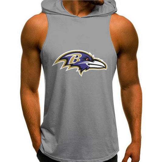 Baltimore Ravens Man Gym-Sport Hoodie Vest BGMGSH013
