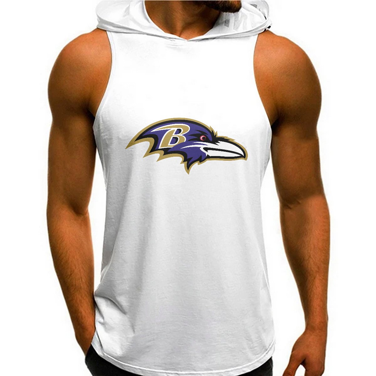 Baltimore Ravens Man Gym-Sport Hoodie Vest BGMGSH013