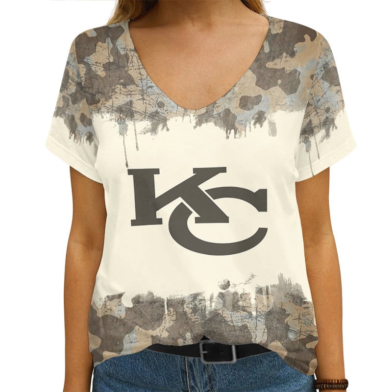 Kansas City Chiefs V-neck Women T-shirt AGCWTS628