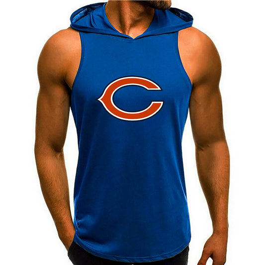 Chicago Bears Man Gym-Sport Hoodie Vest BGMGSH015