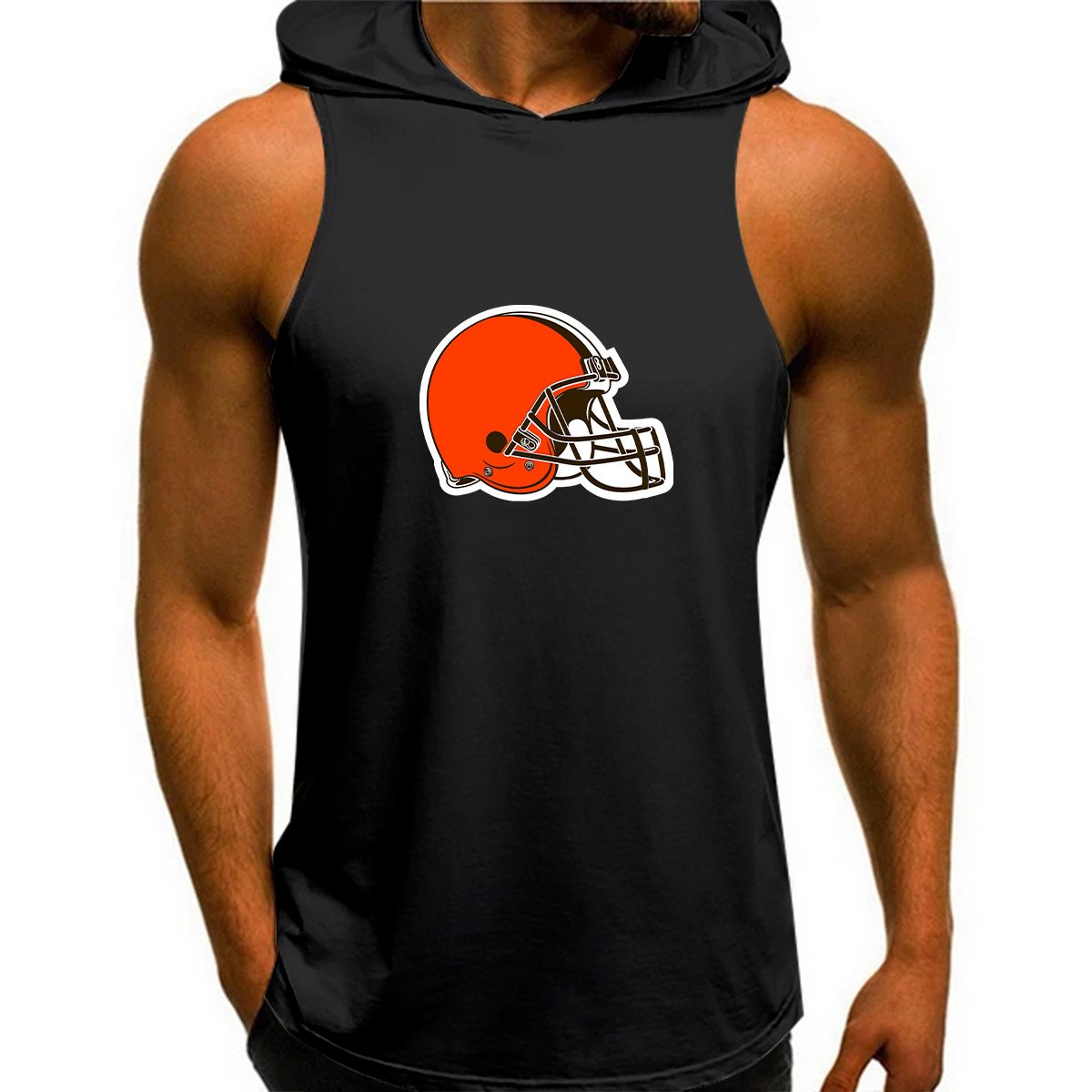 Cleveland Browns Man Gym-Sport Hoodie Vest BGMGSH016