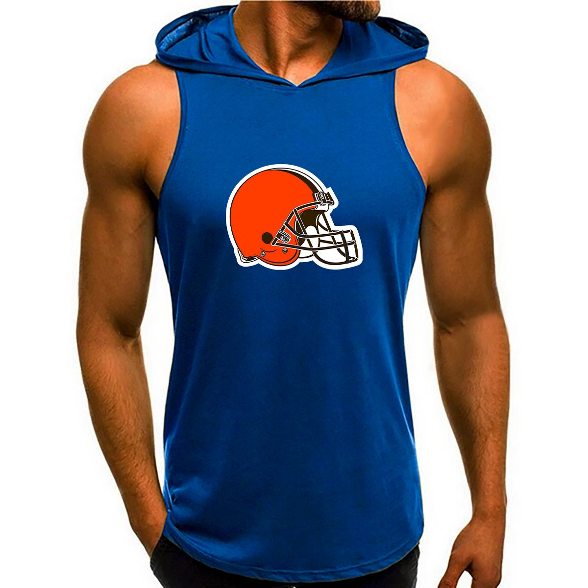 Cleveland Browns Man Gym-Sport Hoodie Vest BGMGSH016