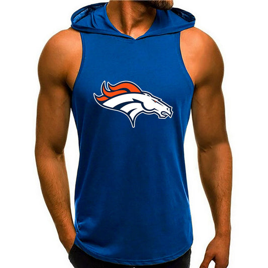Denver Broncos Man Gym-Sport Hoodie Vest BGMGSH017