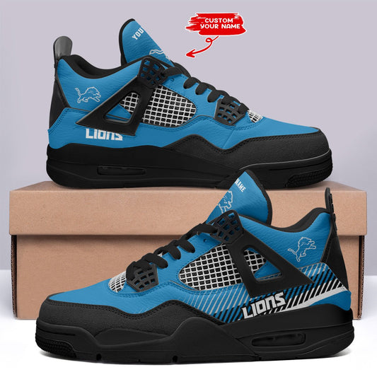 Detroit Lions Personalized AJ4 Sneaker BGAJ4S368