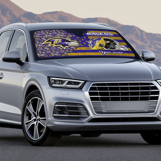 Baltimore Ravens Personalized Auto Sun Shade BGAUSS253