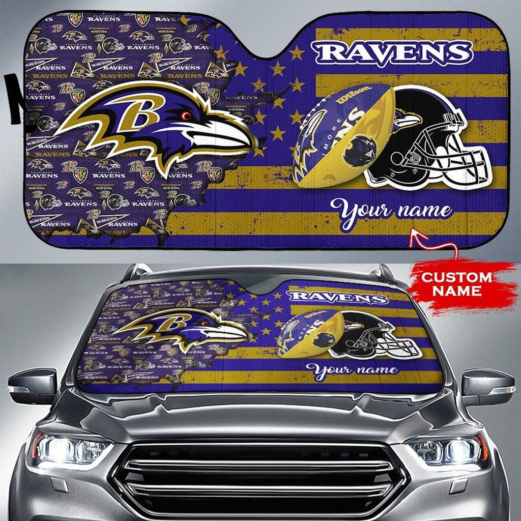Baltimore Ravens Personalized Auto Sun Shade BGAUSS253