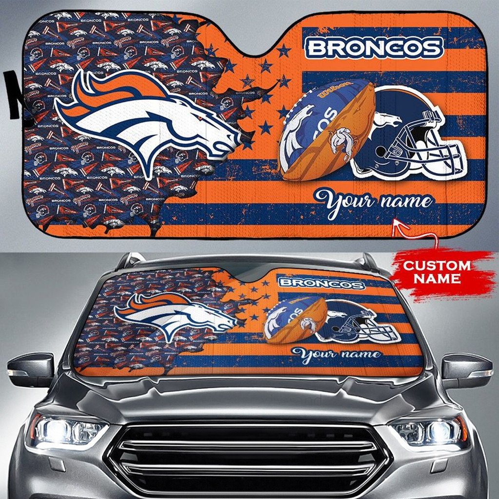 Denver Broncos Personalized Auto Sun Shade BGAUSS260