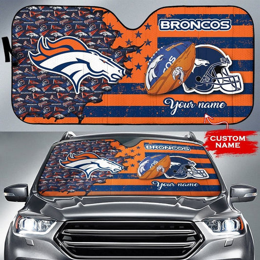 Denver Broncos Personalized Auto Sun Shade BGAUSS260