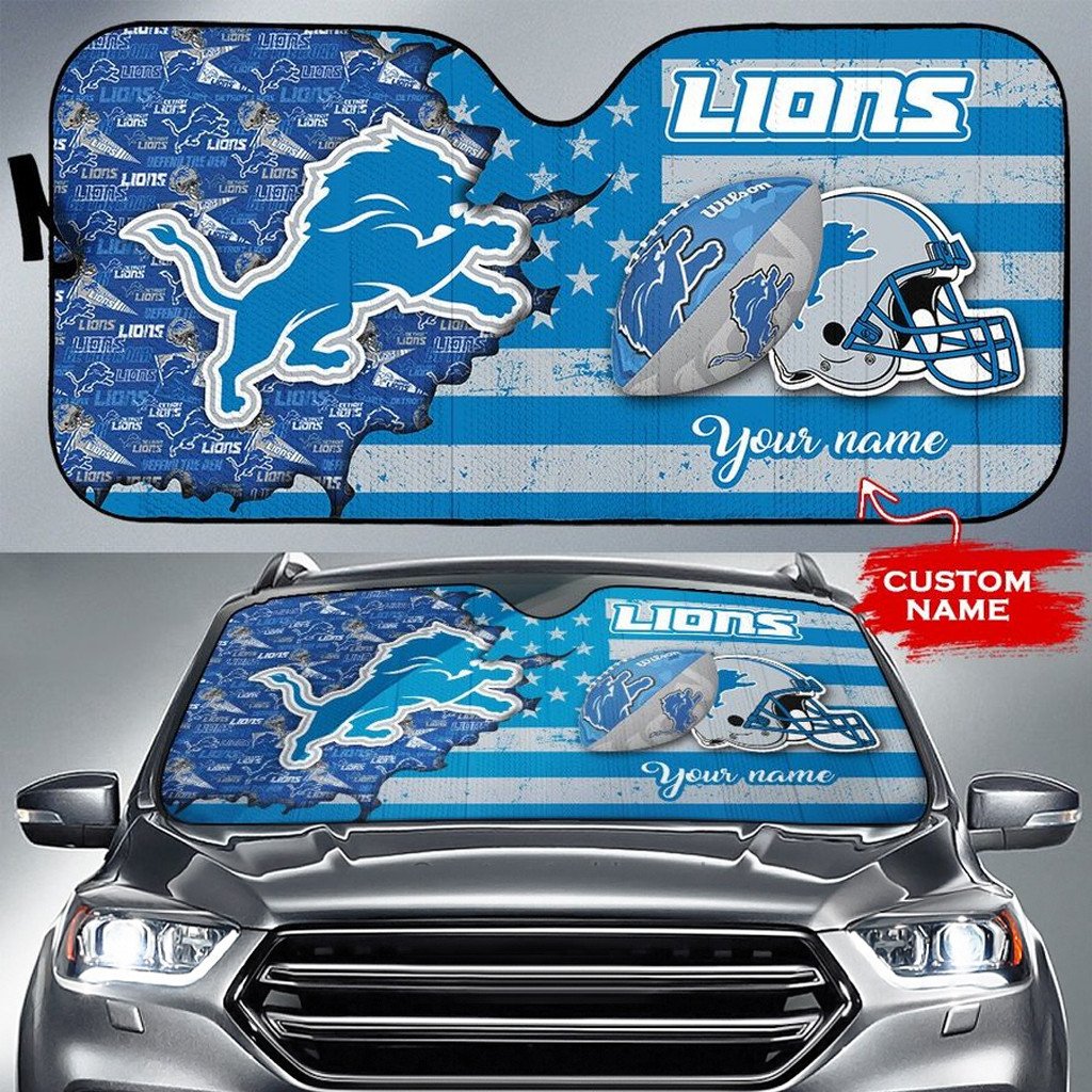Detroit Lions Personalized Auto Sun Shade BGAUSS261