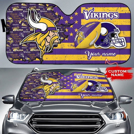 Minnesota Vikings Personalized Auto Sun Shade BGAUSS271