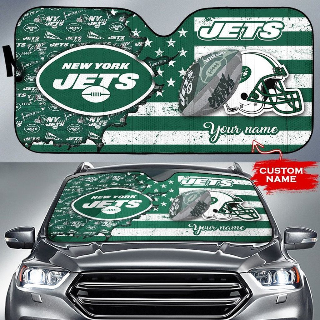 New York Jets Personalized Auto Sun Shade BGAUSS275