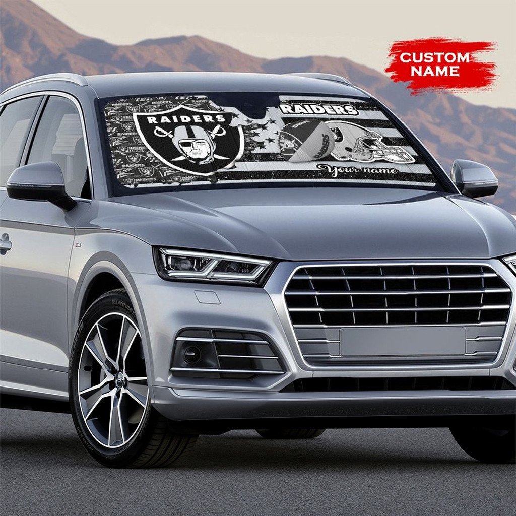Las Vegas Raiders Personalized Auto Sun Shade BGAUSS267