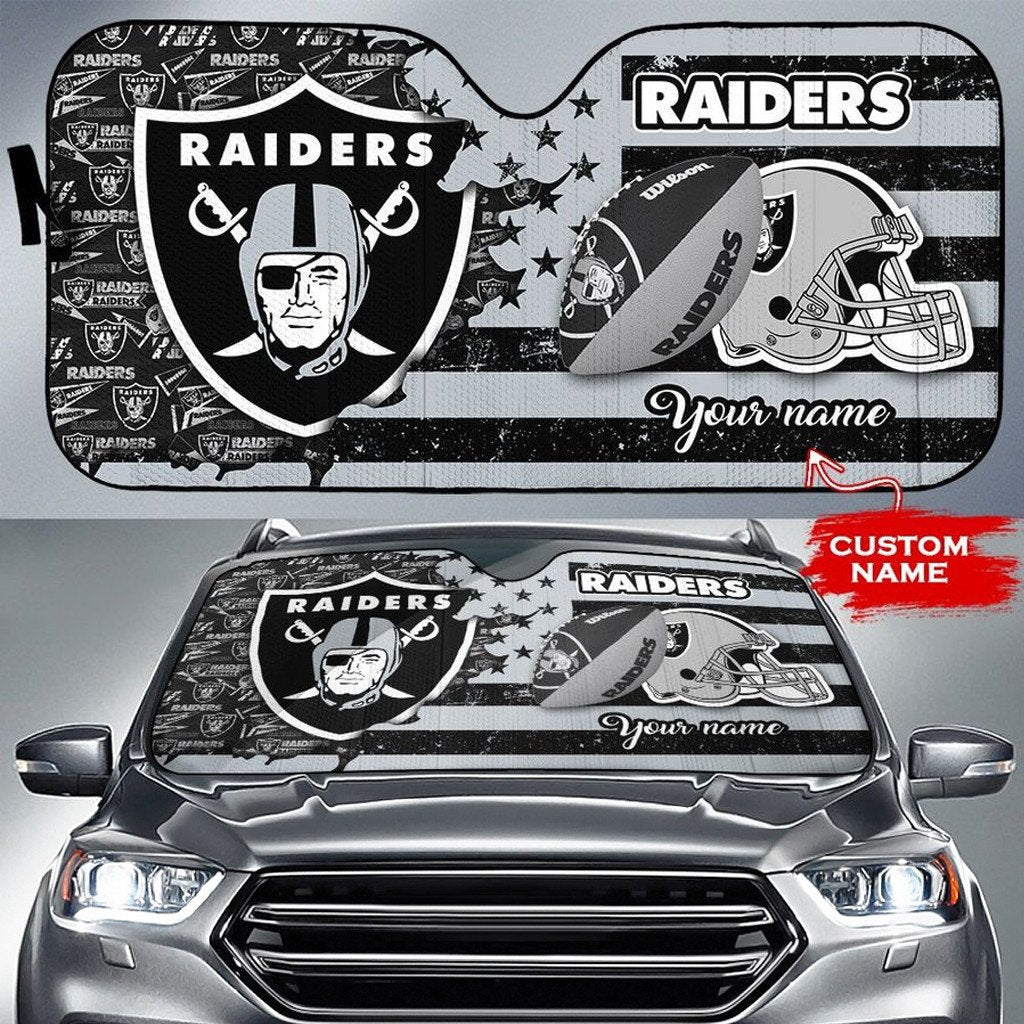 Las Vegas Raiders Personalized Auto Sun Shade BGAUSS267