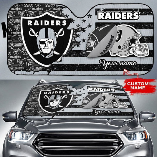 Las Vegas Raiders Personalized Auto Sun Shade BGAUSS267