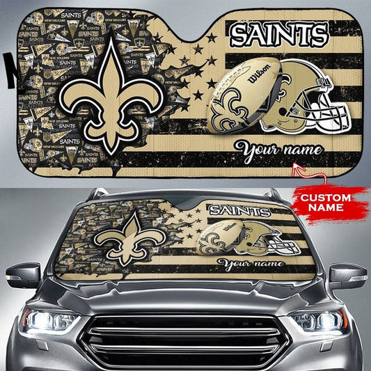 New Orleans Saints Personalized Auto Sun Shade BGAUSS273