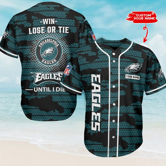Philadelphia Eagles Personalized Baseball Jersey AZCBJS365
