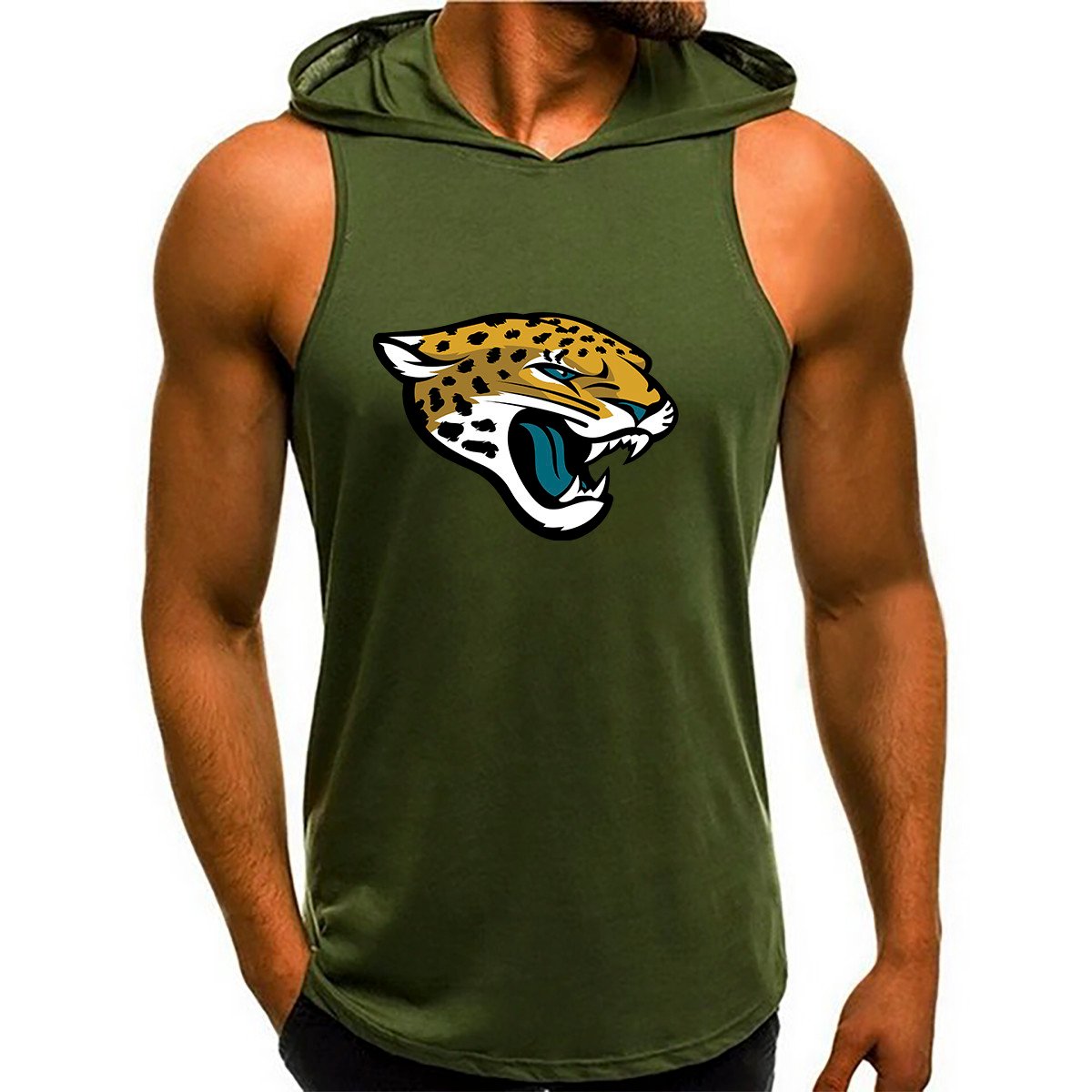 Jacksonville Jaguars Man Gym-Sport Hoodie Vest BGMGSH021