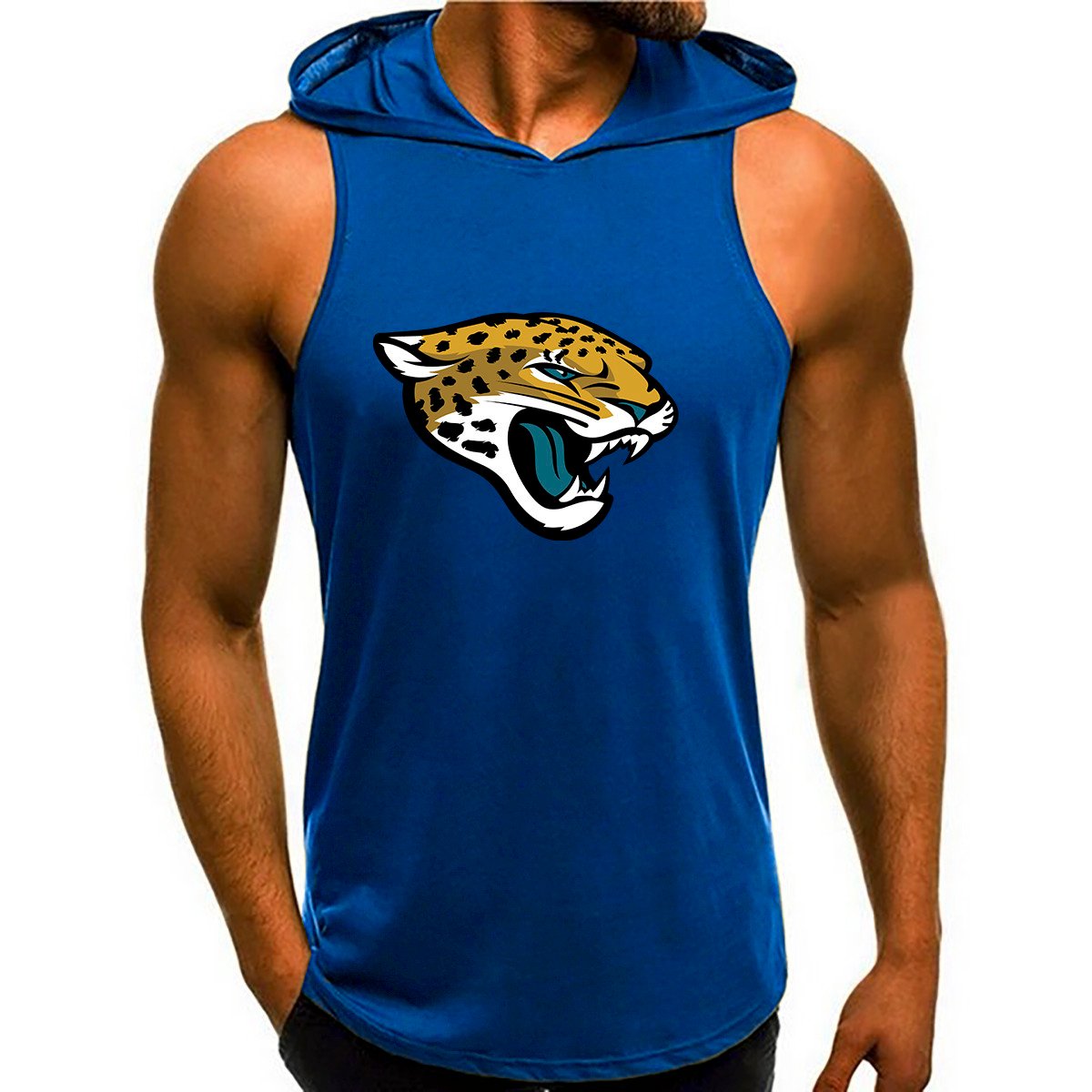 Jacksonville Jaguars Man Gym-Sport Hoodie Vest BGMGSH021