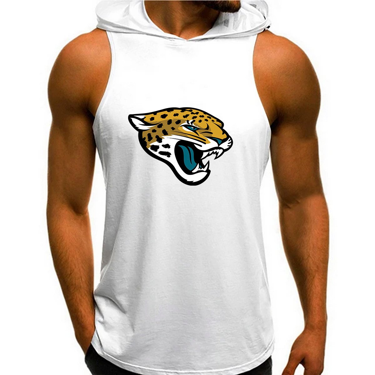 Jacksonville Jaguars Man Gym-Sport Hoodie Vest BGMGSH021