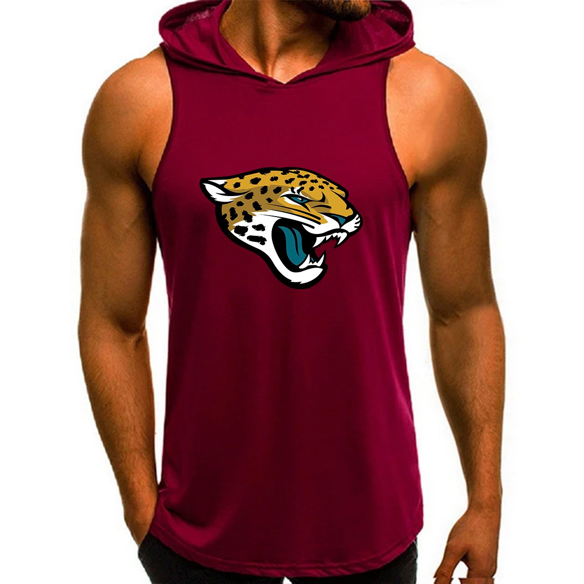 Jacksonville Jaguars Man Gym-Sport Hoodie Vest BGMGSH021
