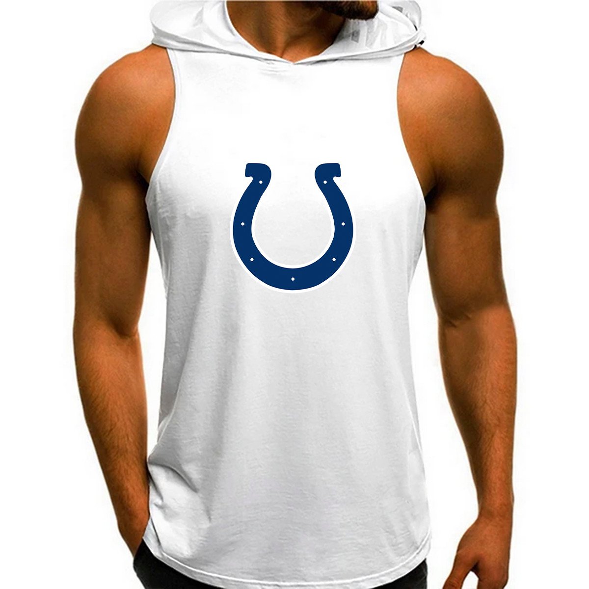 Indianapolis Colts Man Gym-Sport Hoodie Vest BGMGSH020