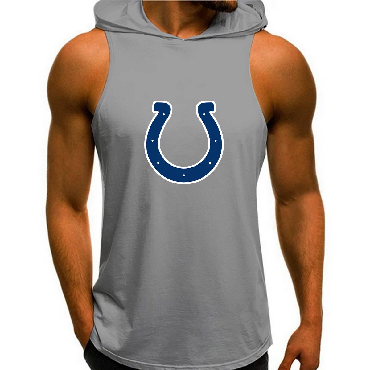 Indianapolis Colts Man Gym-Sport Hoodie Vest BGMGSH020