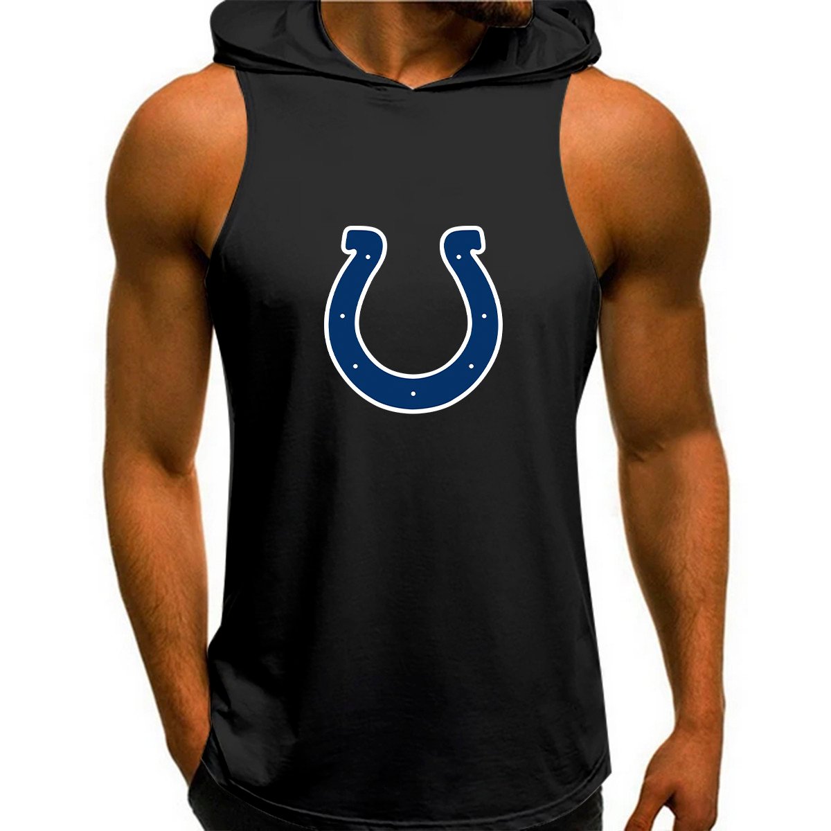 Indianapolis Colts Man Gym-Sport Hoodie Vest BGMGSH020