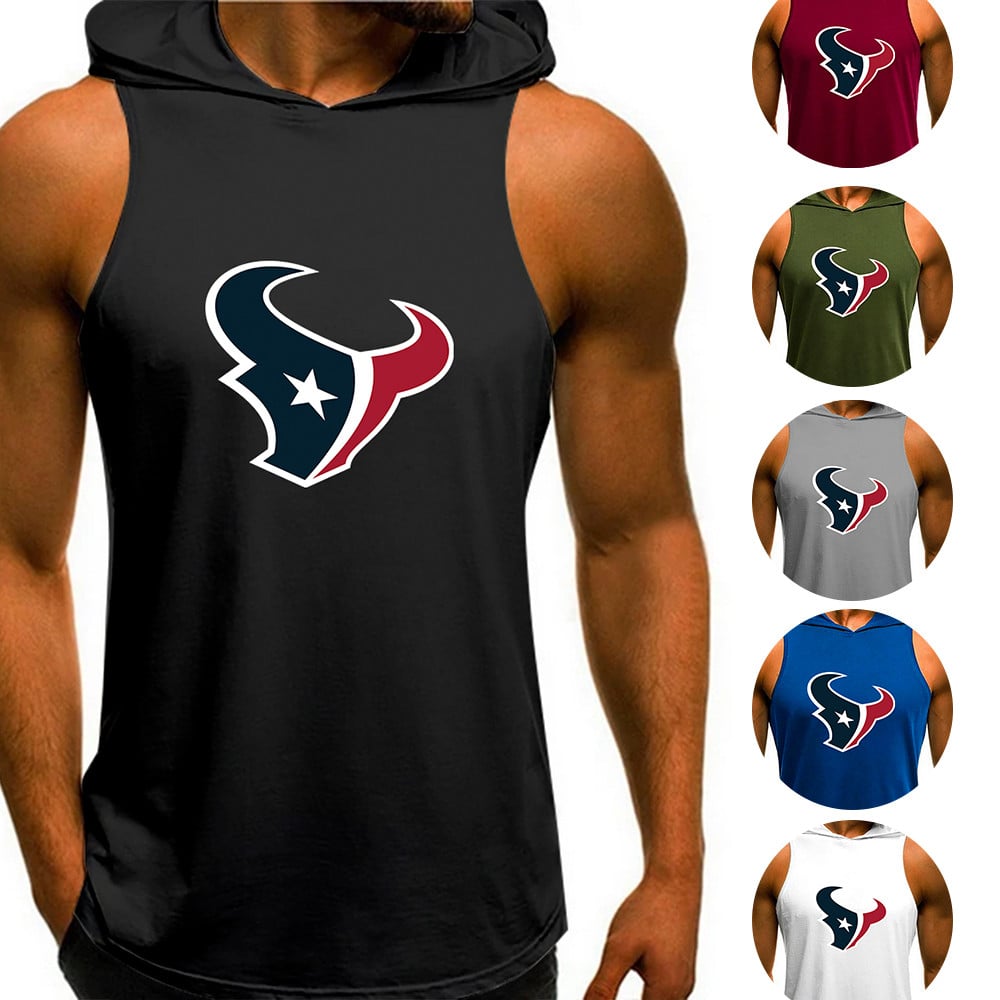 Houston Texans Man Gym-Sport Hoodie Vest BGMGSH019