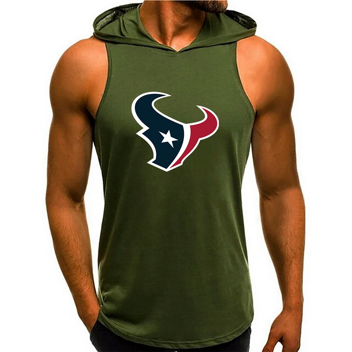 Houston Texans Man Gym-Sport Hoodie Vest BGMGSH019
