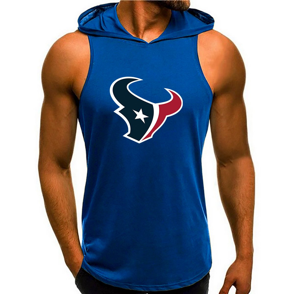 Houston Texans Man Gym-Sport Hoodie Vest BGMGSH019