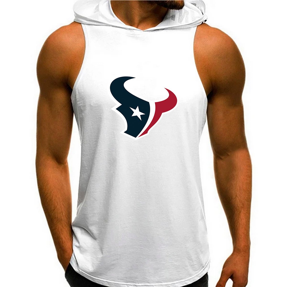 Houston Texans Man Gym-Sport Hoodie Vest BGMGSH019